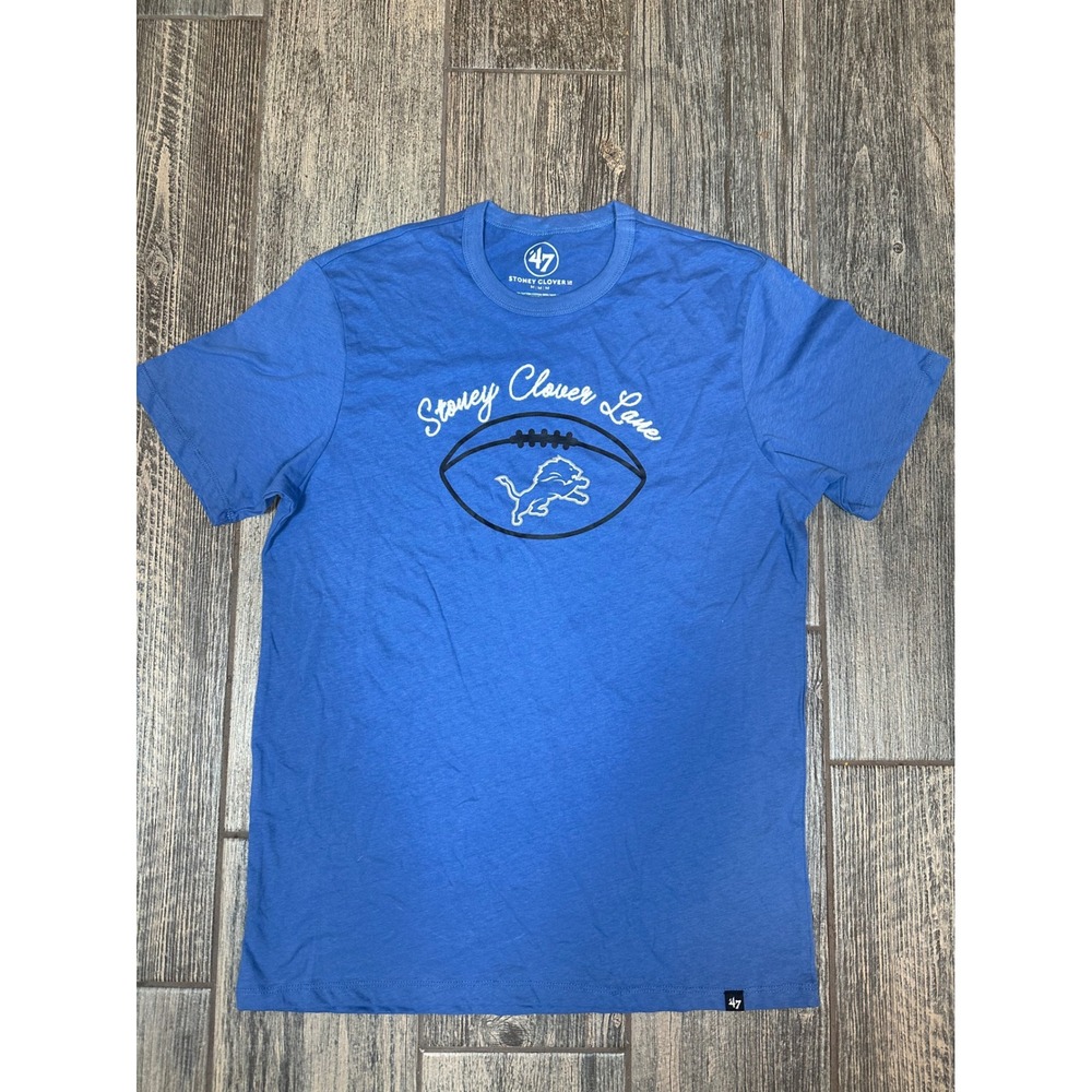 47 Brand Detroit Lions Stoney Clover Lane Blue T-Shirt‎ Football NFL Men's Med